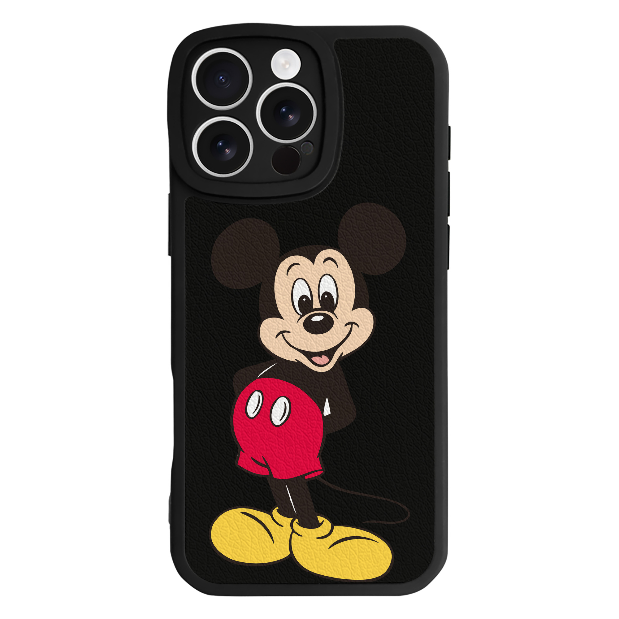（画像用） ミッキーマウス Mickey Mouse 【iPhone 16シリーズ対応】シリコンスマホケース（レザー調） 材質：シリコン